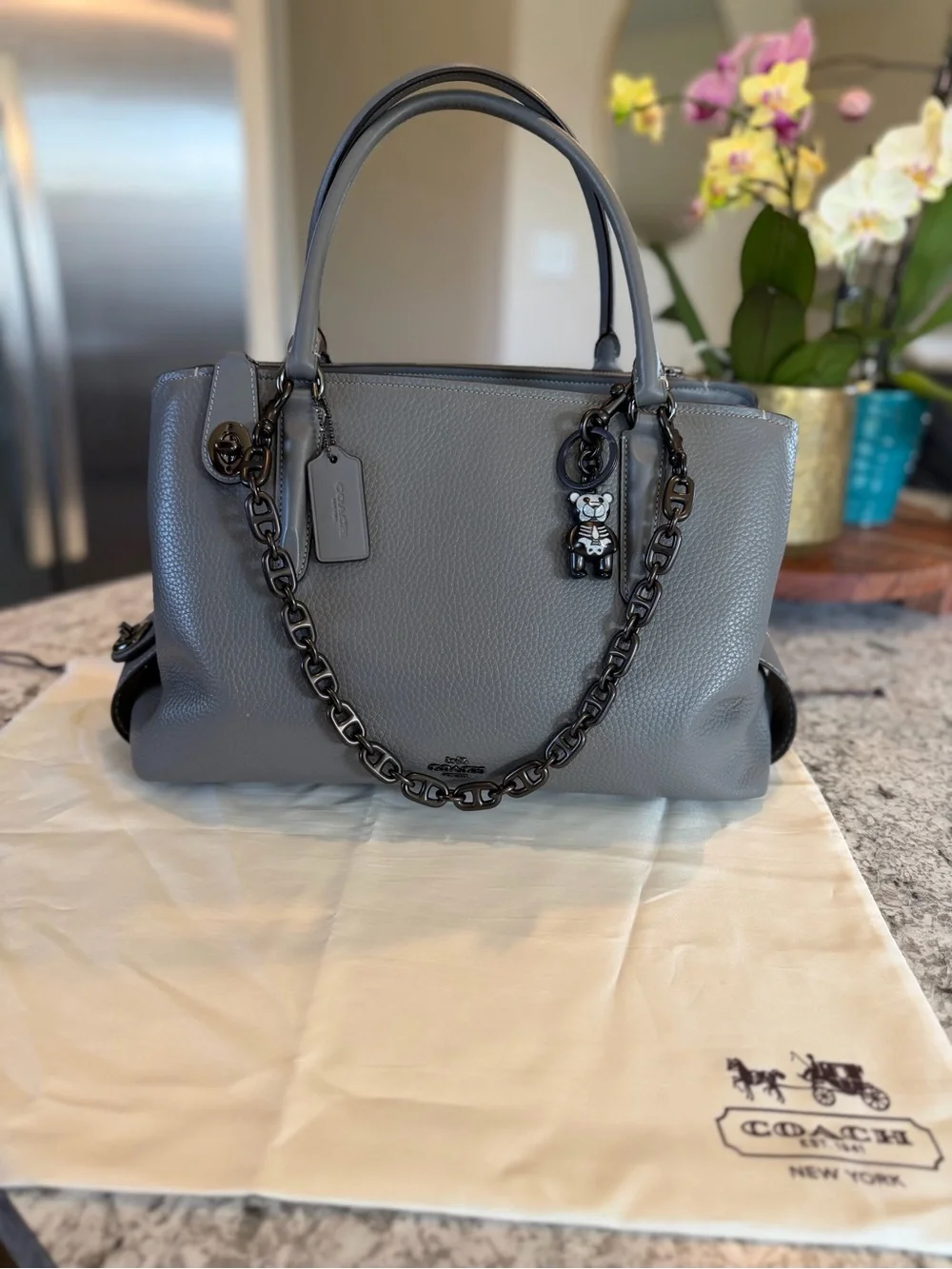 Coach Brooklyn Carryall 34 Leather Bag - Picture 1 of 11
